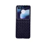 For Motorola Razr 50 Woven Texture Folding PU Phone Case(Black)