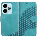 For Redmi 13 4G YX0060 Elephant Head Embossed Phone Leather Case with Lanyard(Light Blue)