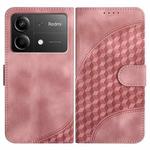 For Redmi Note 13R Pro / Xiaomi Poco X6 Neo Elephant Head Embossed Phone Leather Case with Lanyard(Pink)