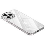 For iPhone 13 Pro Electroplated PC Hybrid Glitter Glass Phone Case(Transparent)