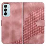 For Samsung Galaxy M14 5G / F14 5G Elephant Head Embossed Phone Leather Case with Lanyard(Pink)