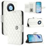 For Huawei Enjoy 50 Pro / nova Y90 Rhombic Texture Flip Leather Phone Case with Lanyard(White)