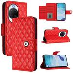 For Huawei nova 14 Pro 5G Rhombic Texture Flip Leather Phone Case with Lanyard(Red)