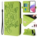 For Google Pixel 10 5G / 10 Pro 5G Global Embossed Rose RFID Anti-theft Leather Phone Case(Green)