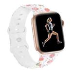 For Apple Watch SE 2023 40mm Butterfly Buckle Easter Printed Silicone Watch Band(Easter Eggs White)