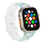 For Apple Watch Ultra 2 49mm Butterfly Buckle Easter Printed Silicone Watch Band(Easter Egg Green)