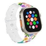For Apple Watch Ultra 2 49mm Butterfly Buckle Easter Printed Silicone Watch Band(Color Flowers)