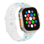 For Apple Watch Ultra 2 49mm Butterfly Buckle Easter Printed Silicone Watch Band(Easter Eggs Blue)