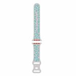 For Apple Watch SE 2023 44mm Concave Leopard Printed Silicone Watch Band(Grey Cyan)