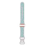 For Apple Watch SE 2023 40mm Concave Leopard Printed Silicone Watch Band(Grey Cyan)