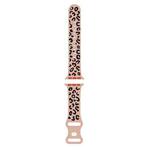 For Apple Watch Series 9 45mm Concave Leopard Printed Silicone Watch Band(Milk Tea Black)