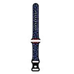 For Apple Watch Series 8 45mm Concave Leopard Printed Silicone Watch Band(Black Blue)