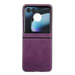 For Motorola Razr 50 Mink Plush PC Phone Case(Purple)