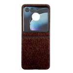 For Motorola Razr 50 Mink Plush PC Phone Case(Coffee)