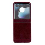 For Motorola Razr 50 Mink Plush PC Phone Case(Wine Red)