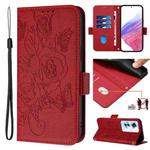 For OPPO Reno11 F 5G Global / F25 Pro Embossed Rose RFID Anti-theft Leather Phone Case(Red)