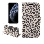 For iPhone 12 mini Leopard Print Pattern Horizontal Flip Leather Case with Card Slot and Holder(Gray)