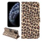 For iPhone 12 Pro Max Leopard Print Pattern Horizontal Flip Leather Case with Card Slot and Holder(Brown)