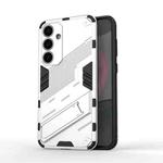 For Samsung Galaxy S25+ 5G Punk Armor 2 in 1 PC + TPU Shockproof Phone Case with Invisible Holder(White)