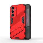 For Samsung Galaxy S25+ 5G Punk Armor 2 in 1 PC + TPU Shockproof Phone Case with Invisible Holder(Light Red)