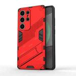 For Samsung Galaxy S25 Ultra 5G Punk Armor 2 in 1 PC + TPU Shockproof Phone Case with Invisible Holder(Red)