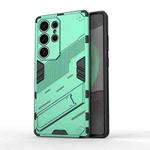 For Samsung Galaxy S25 Ultra 5G Punk Armor 2 in 1 PC + TPU Shockproof Phone Case with Invisible Holder(Green)