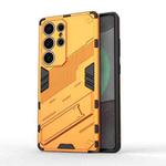 For Samsung Galaxy S25 Ultra 5G Punk Armor 2 in 1 PC + TPU Shockproof Phone Case with Invisible Holder(Orange)