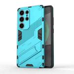 For Samsung Galaxy S25 Ultra 5G Punk Armor 2 in 1 PC + TPU Shockproof Phone Case with Invisible Holder(Blue)