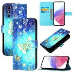 For ZTE Blade A53 3D Painting Horizontal Flip Leather Phone Case(Golden Butterfly)