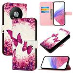 For ZTE Blade A73 5G 3D Painting Horizontal Flip Leather Phone Case(Rose Butterfly)