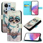 For ZTE Blade V50 Vita 3D Painting Horizontal Flip Leather Phone Case(Grey Owl)