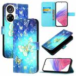 For ZTE Blade V40s 3D Painting Horizontal Flip Leather Phone Case(Golden Butterfly)