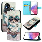 For ZTE Blade A35 Lite / A35 Core 3D Painting Horizontal Flip Leather Phone Case(Grey Owl)