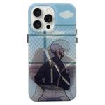 For iPhone 14 Pro Max Cartoon 3D Changing Painting Phone Case(Blue)