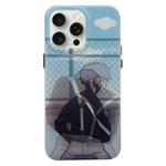 For iPhone 13 Pro Max Cartoon 3D Changing Painting Phone Case(Blue)