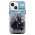 For iPhone 13 Cartoon 3D Changing Painting Phone Case(Blue)