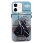 For iPhone 12 Cartoon 3D Changing Painting Phone Case(Blue)