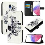 For Nokia C01 Plus / C1 2nd Edition 3D Painting Horizontal Flip Leather Phone Case(Skull)