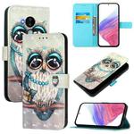 For Nokia C30 3D Painting Horizontal Flip Leather Phone Case(Grey Owl)