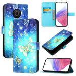For Nokia X20 / X10 3D Painting Horizontal Flip Leather Phone Case(Golden Butterfly)