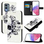 For Nokia X30 5G 3D Painting Horizontal Flip Leather Phone Case(Skull)