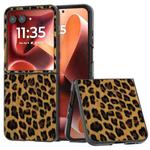 For Motorola Razr 60 Ultra Black Edge Leopard Phone Case(Leopard Print)