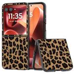 For Motorola Razr 60 Ultra Black Edge Leopard Phone Case(Gold Leopard)