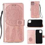 For iPhone 12 mini Dream Catcher Printing Horizontal Flip Leather Case with Holder & Card Slots & Wallet & Lanyard(Rose Gold)