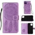 For iPhone 12 mini Dream Catcher Printing Horizontal Flip Leather Case with Holder & Card Slots & Wallet & Lanyard(Purple)