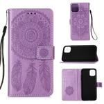For iPhone 12 / 12 Pro Dream Catcher Printing Horizontal Flip Leather Case with Holder & Card Slots & Wallet & Lanyard(Purple)