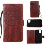 For iPhone 12 / 12 Pro Dream Catcher Printing Horizontal Flip Leather Case with Holder & Card Slots & Wallet & Lanyard(Brown)