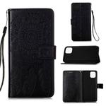 For iPhone 12 / 12 Pro Dream Catcher Printing Horizontal Flip Leather Case with Holder & Card Slots & Wallet & Lanyard(Black)