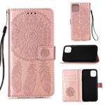 For iPhone 12 Pro Max Dream Catcher Printing Horizontal Flip Leather Case with Holder & Card Slots & Wallet & Lanyard(Rose Gold)