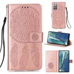 For Samsung Galaxy Note20 Dream Catcher Printing Horizontal Flip Leather Case with Holder & Card Slots & Wallet & Lanyard(Rose Gold)